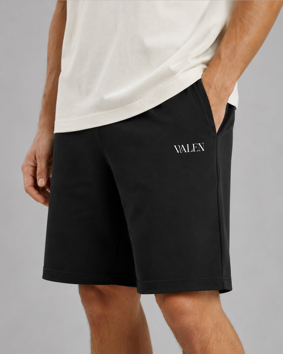 Shorts nero logo bianco